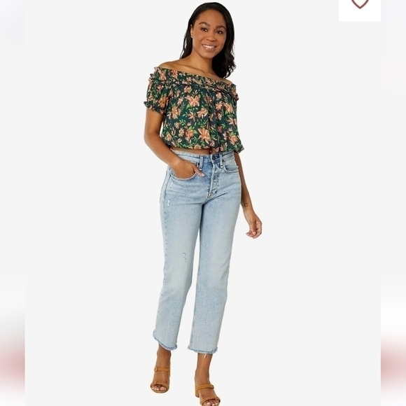 Free People Suki Floral Off the Shoulder Top - Picture 2 of 8